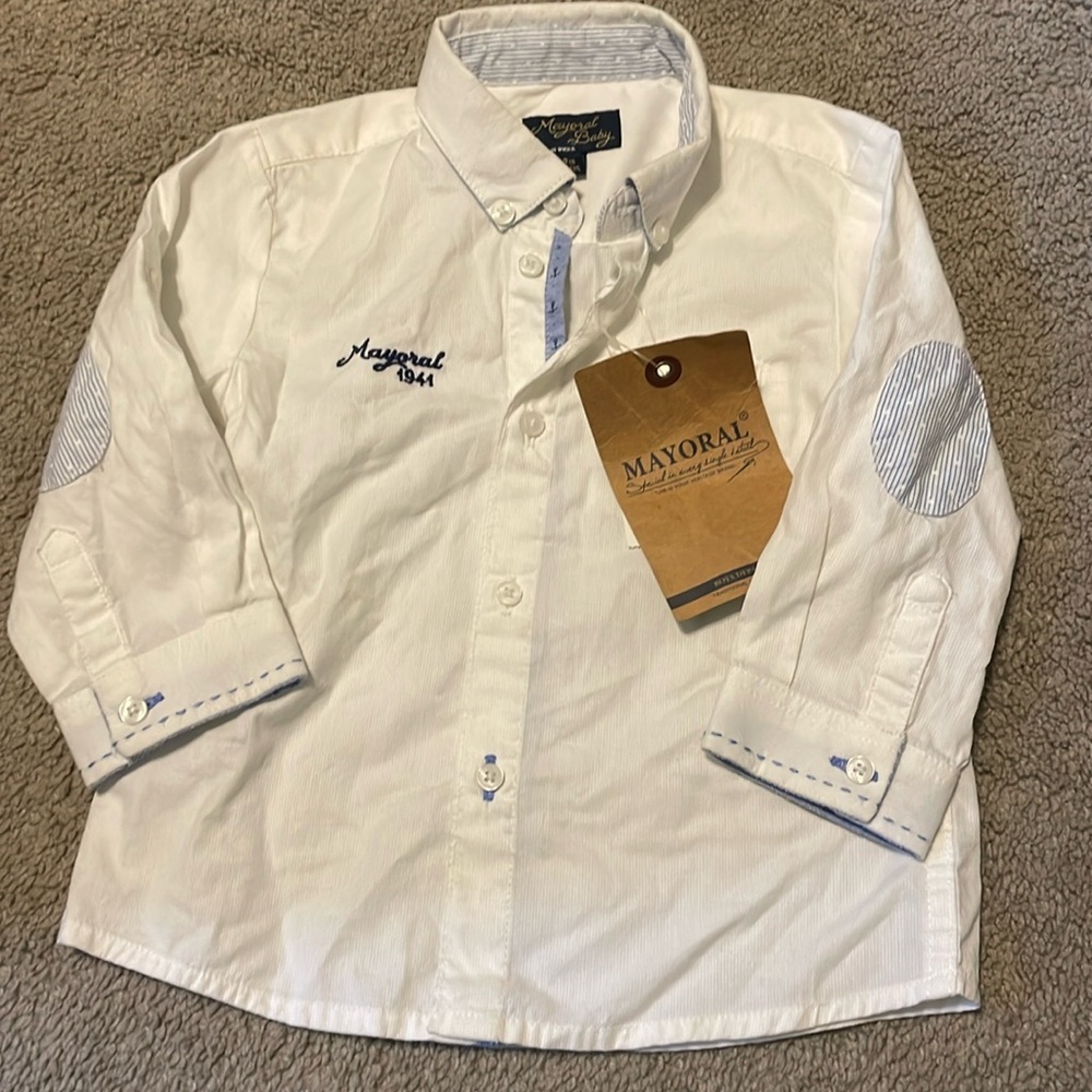 Mayoral baby boys button up shirt size 9m NWT